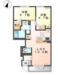 広島県福山市加茂町大字下加茂【アパート】の間取り