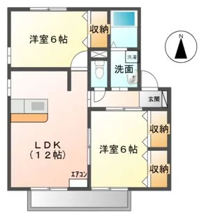 ドゥージェーム ラ・ポール【2階】の間取り