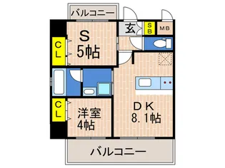 エステムプラザ神戸三宮ルクシア【9階】の間取り