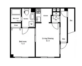 東京都中野区東中野5【マンション】の間取り