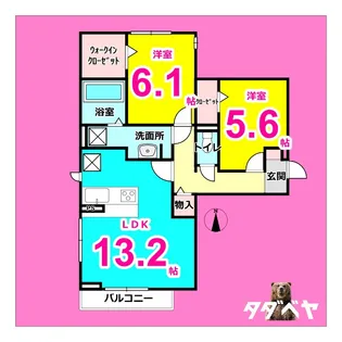 アン・ジュール中郷【3階】の間取り