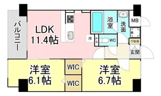 福岡県北九州市小倉北区白銀1【マンション】の間取り