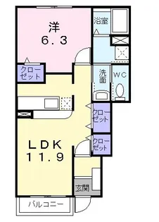 ベル・ミルトA【1階】の間取り