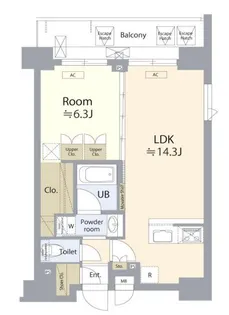 東京都新宿区下宮比町【マンション】の間取り