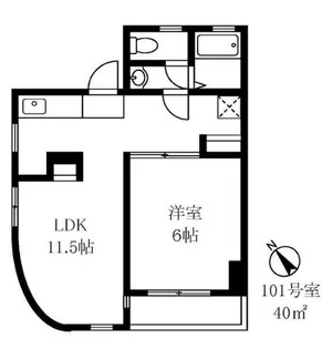 風見コーポ【1階】の間取り