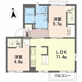 黎シャイン【2階】の間取り
