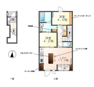 レヴメゾン神山四番館【2階】の間取り