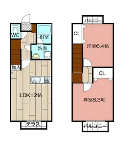 プレザントタウン B棟の間取り