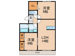 福岡県久留米市江戸屋敷2【一戸建】の間取り