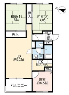 UR芦屋浜【19階】の間取り