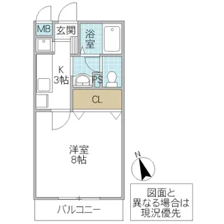 フォーライフヴィラ千波【3階】の間取り