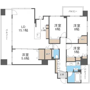 クリオ平岸【10階】の間取り
