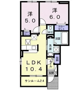 ブーゲンヒルズレイ浜田【1階】の間取り