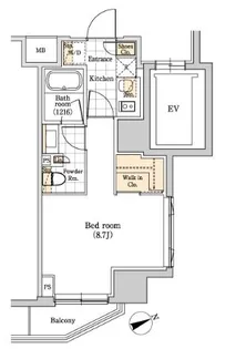 パークハビオ新橋【11階】の間取り