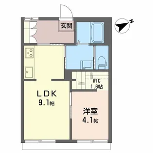 ニューフォーブルアオトB【1階】の間取り