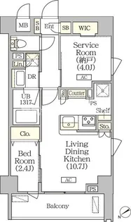 ORSUS清澄白河リバーフロント【7階】の間取り