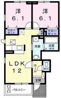 グリームヒル5番館【1階】の間取り