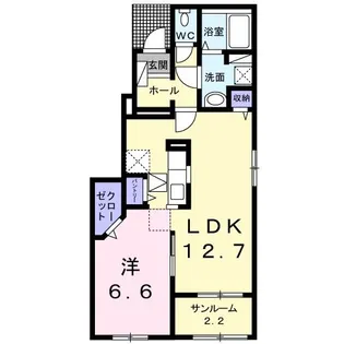 ソレイユ 湯所【1階】の間取り