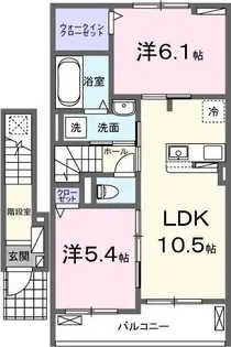 シュシュメゾンぴあのアンジュB【2階】の間取り