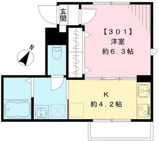 ルーム南麻布【3階】の間取り