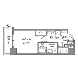 クオリタス水天宮前【3階】の間取り