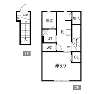 リベルタF【2階】の間取り