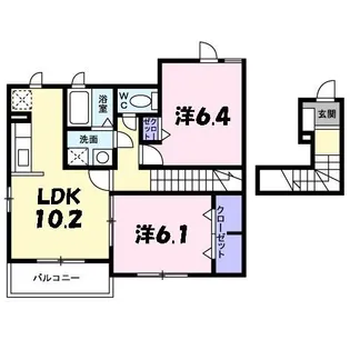 サイドアヴェニュー【2階】の間取り