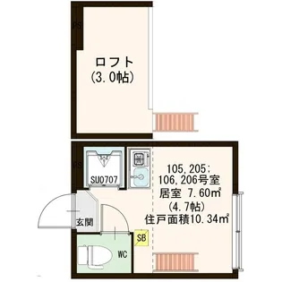ハーモニーテラス堀ノ内【1階】の間取り
