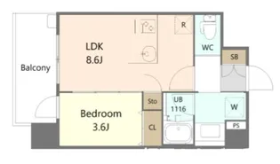 リーフル博多【7階】の間取り