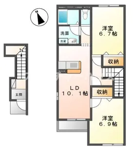 アンレーヴ(UN REVE)【2階】の間取り