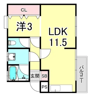 西舞マンション【2階】の間取り