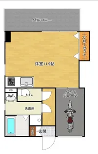 ハイディングプレイス東比恵【7階】の間取り