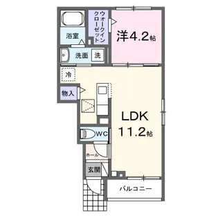 デフィ東川口【1階】の間取り