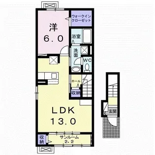 プラシードB【2階】の間取り