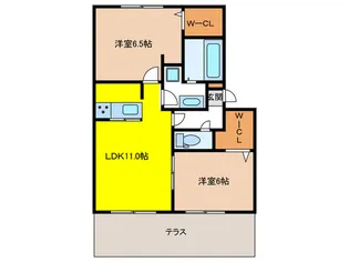 プレシボヌール弥永【3階】の間取り