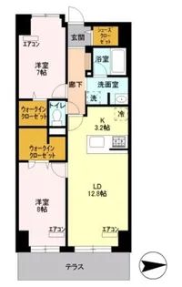 ロイヤルパークスシーサー【1階】の間取り