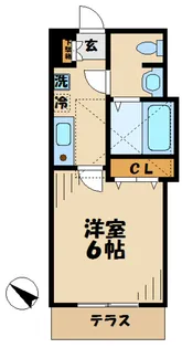 プラウランド京王堀之内【1階】の間取り