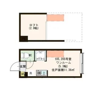 ハーモニーテラス桜丘【1階】の間取り