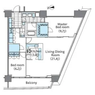 コンフォリア新宿イーストサイドタワー【25階】の間取り