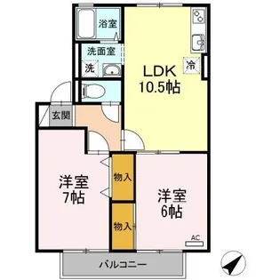 コンフォート緑ヶ丘【2階】の間取り