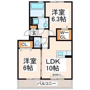 ヴィラはるかぜB【2階】の間取り