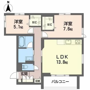 Crestieq大岩本町【2階】の間取り