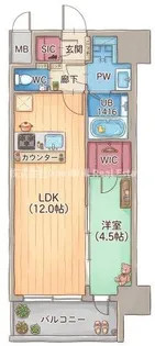スプランディッド新大阪6【11階】の間取り