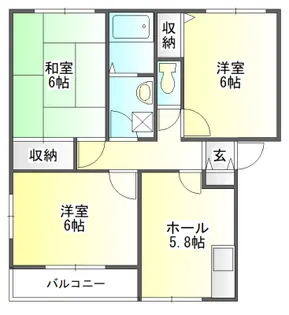 フレール弥生 E棟【2階】の間取り