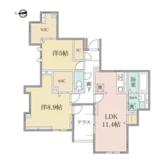 レジェンス元住吉【1階】の間取り