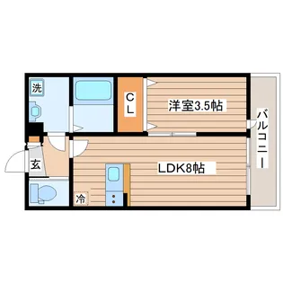 リベルテ南仙台【2階】の間取り