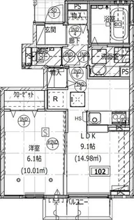 IEDES泉滝尻【1階】の間取り