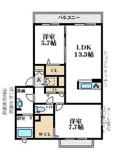コンフォート緑地【1階】の間取り