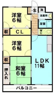 ハピネス富の原【1階】の間取り