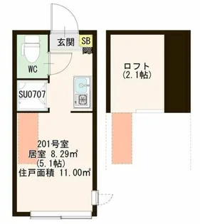 ハーモニーヒルズ明大前【2階】の間取り